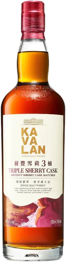 Kavalan Triple Sherry Cask Matured Taiwanese Single Malt Whisky 700ml-Spirits-Kavalan-Afterpay-Alcohol-Delivery-Barrel-and-Batch-