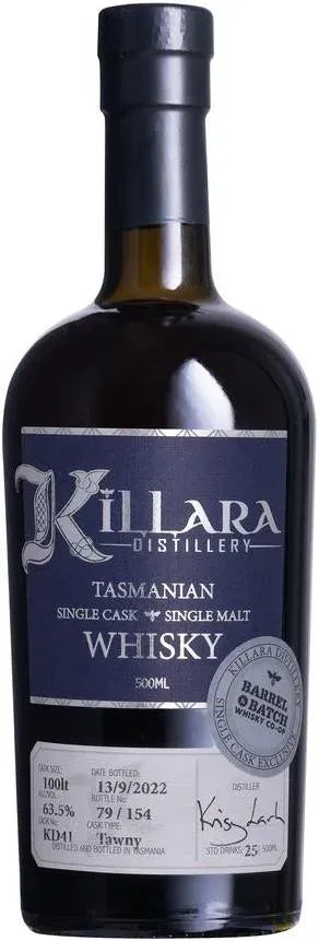 Killara 4 Year Old Cask Strength Single Cask Tawny Single Malt Whisky 700ml-Spirits-Killara-Afterpay-Alcohol-Delivery-Barrel-and-Batch-