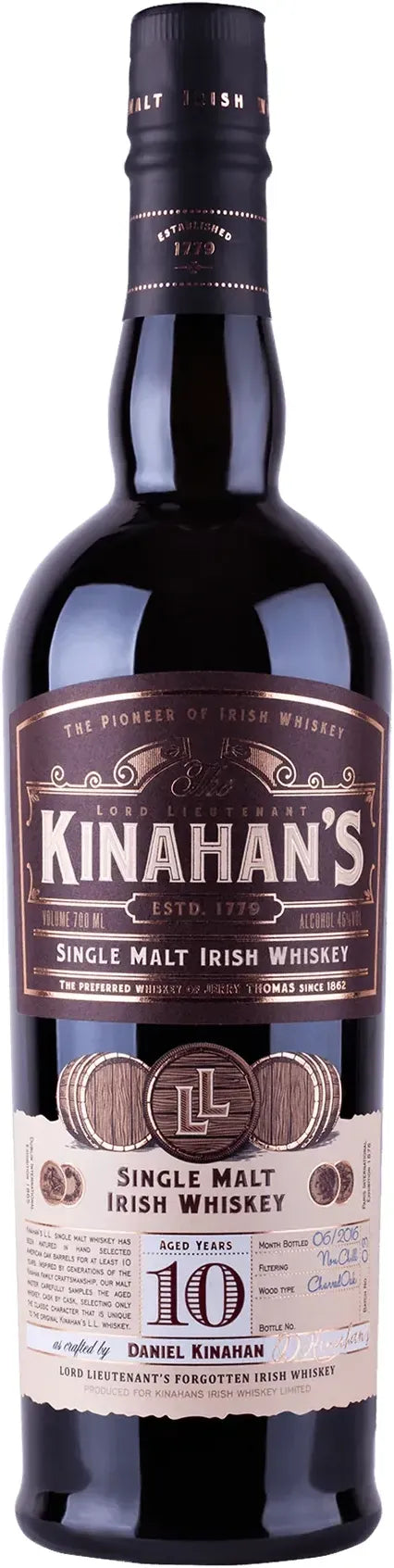 Kinahan's 10 Year Old Single Malt Irish Whiskey 700ml-Spirits-Kinahan's-Afterpay-Alcohol-Delivery-Barrel-and-Batch-