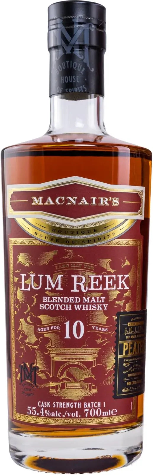 MacNair's Lum Reek 10 Year Old Cask Strength Blended Scotch Malt Whisky 700ml-Spirits-MacNair's-Afterpay-Alcohol-Delivery-Barrel-and-Batch-