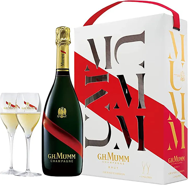 Buy Mumm Grand Cordon NV 2 Flute Gift Pack 750ml Online at Barrel and Batch