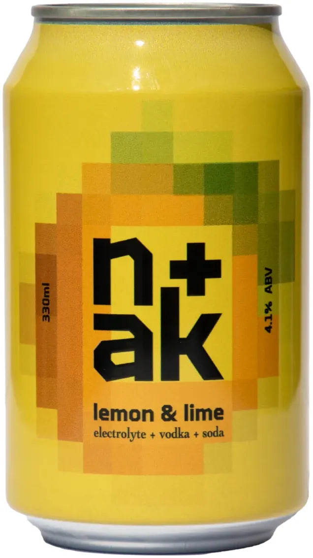 Nak Drinks Lemon Lime Vodka Soda 4.1% 24 Pack Cans 330ml | Barrel & Batch