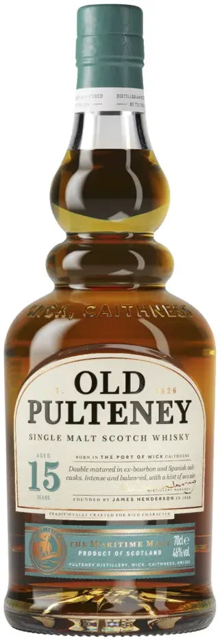 Old Pulteney 15 Year Old Single Malt Scotch Whisky 700ml-Spirits-Old Pulteney-Afterpay-Alcohol-Delivery-Barrel-and-Batch-
