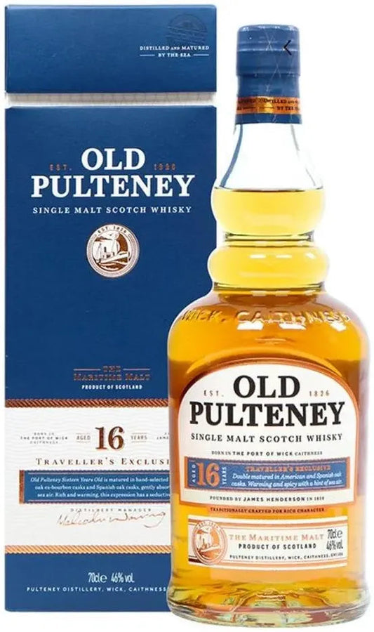 Old Pulteney 16 Year Old Single Malt Scotch Whisky 700ml-Spirits-Old Pulteney-Afterpay-Alcohol-Delivery-Barrel-and-Batch-