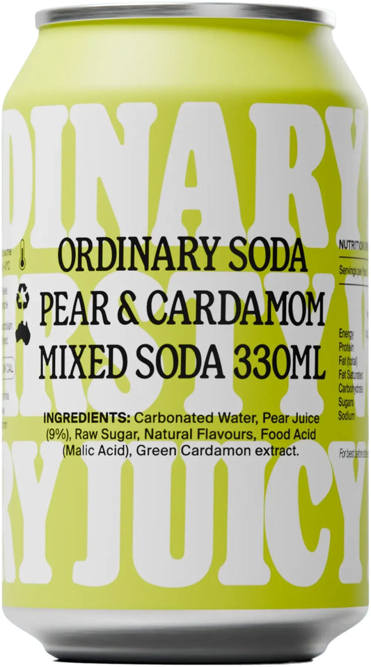Ordinary Soda Pear & Cardamom 12 Pack Cans 330ml | Barrel & Batch