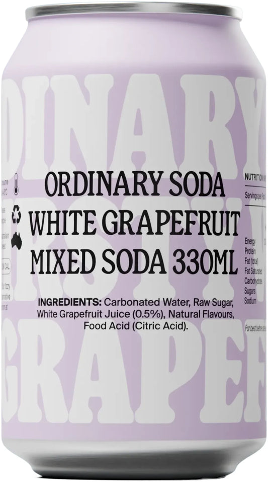 Ordinary Soda White Grapefruit 12 Pack Cans 330ml | Barrel & Batch