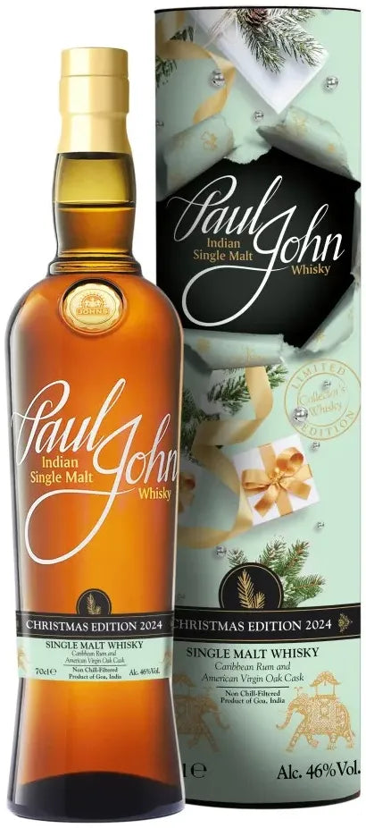 Paul John Christmas Edition 2024 Indian Single Malt Whisky 700ml-Spirits-Paul John-Afterpay-Alcohol-Delivery-Barrel-and-Batch-
