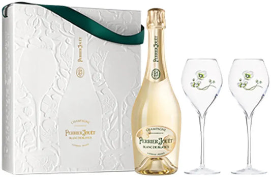 Perrier Jouet NV Blanc De Blanc & Flutes Gift Pack 750ml-Wine-Perrier Jouet-Afterpay-Alcohol-Delivery-Barrel-and-Batch-