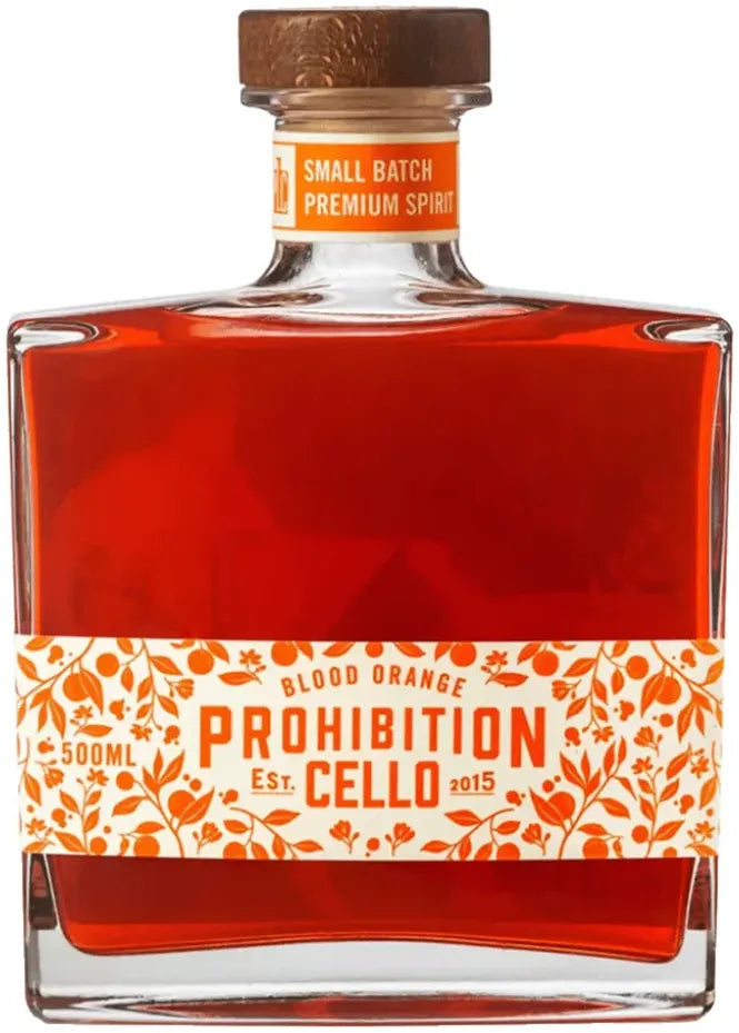 Prohibition Cello Blood Orange Liqueur 500ml-Spirits-Prohibition-Afterpay-Alcohol-Delivery-Barrel-and-Batch-