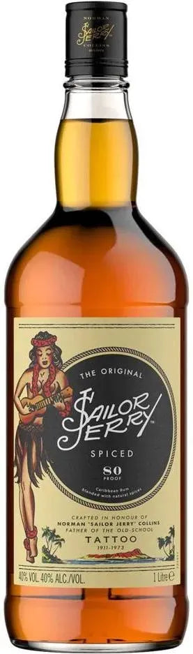 Sailor Jerry Spiced Rum 1L-Spirits-Sailor Jerry-Afterpay-Alcohol-Delivery-Barrel-and-Batch-