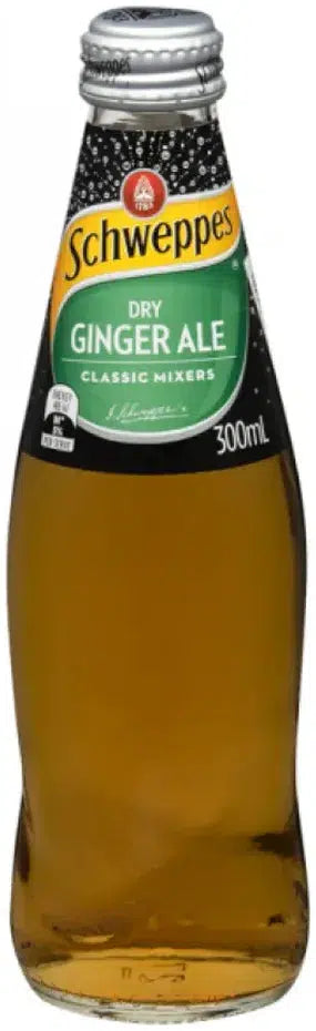 Schweppes Glass Dry Ginger Ale 300ml-Non-Alcoholic-Schweppes-Afterpay-Alcohol-Delivery-Barrel-and-Batch-