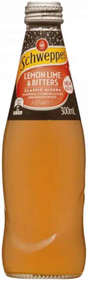 Schweppes Glass Lemon Lime & Bitters 300ml-Non-Alcoholic-Schweppes-Afterpay-Alcohol-Delivery-Barrel-and-Batch-