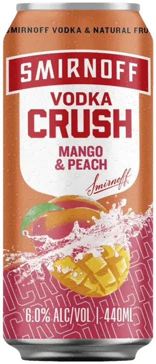 Smirnoff Crush Peach & Mango 440ml-Pre-Mixed Drinks-Smirnoff-Afterpay-Alcohol-Delivery-Barrel-and-Batch-