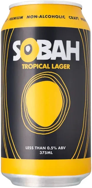 Sobah Tropical Lager 375ml Non-Alc 375ml-Beer-Sobah Non-Alcoholic Beverages-Afterpay-Alcohol-Delivery-Barrel-and-Batch-