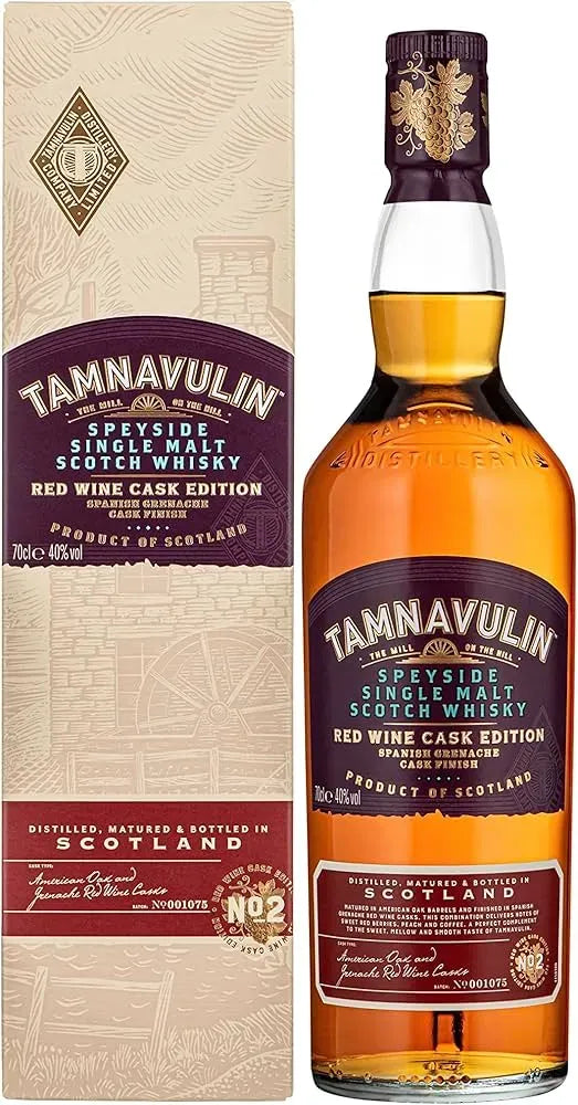 Tamnavulin Red Wine Spanish Grenache Cask Finish Single Malt Whisky Gift Boxed 700ml-Spirits-Tamnavulin-Afterpay-Alcohol-Delivery-Barrel-and-Batch-