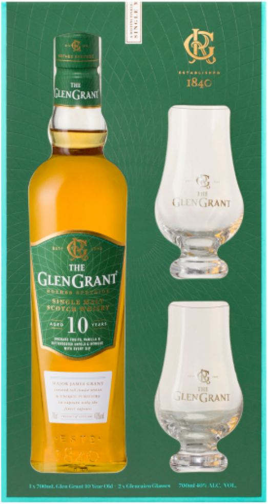 The Glen Grant 10 Year Old Gift Pack Single Malt Whisky 700ml