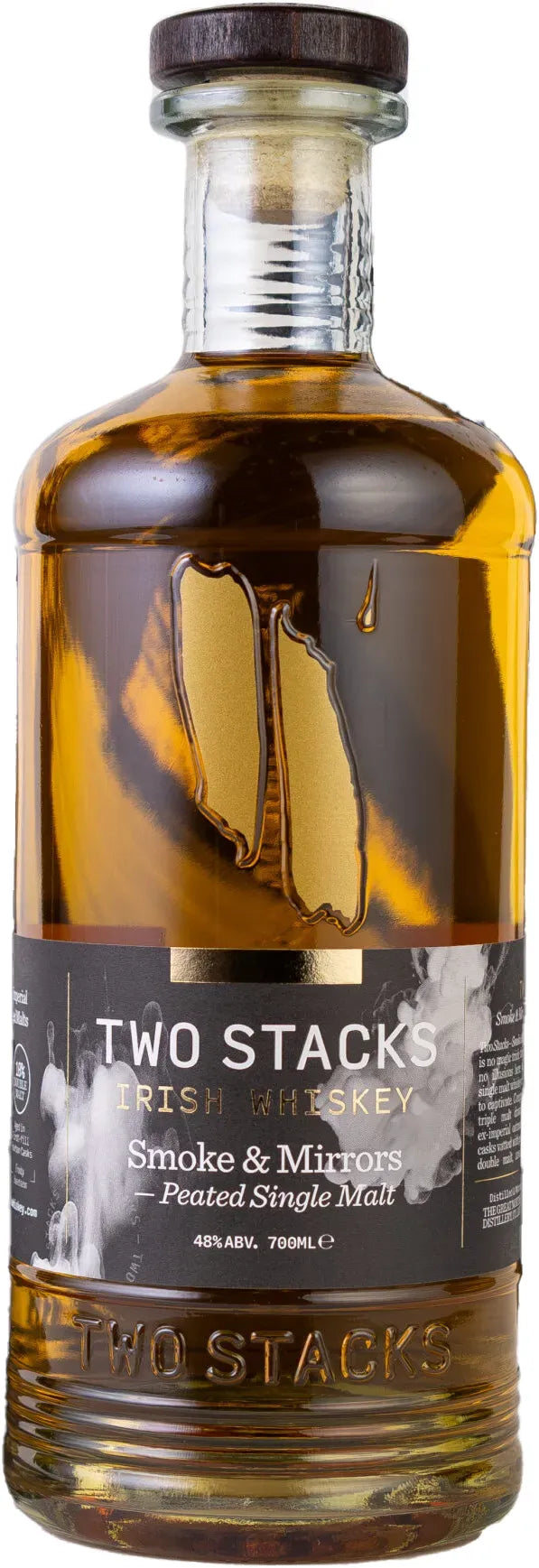 Two Stacks Smoke & Mirrors Peated Stout Single Malt Irish Whiskey 700ml-Spirits-Two Stacks-Afterpay-Alcohol-Delivery-Barrel-and-Batch-