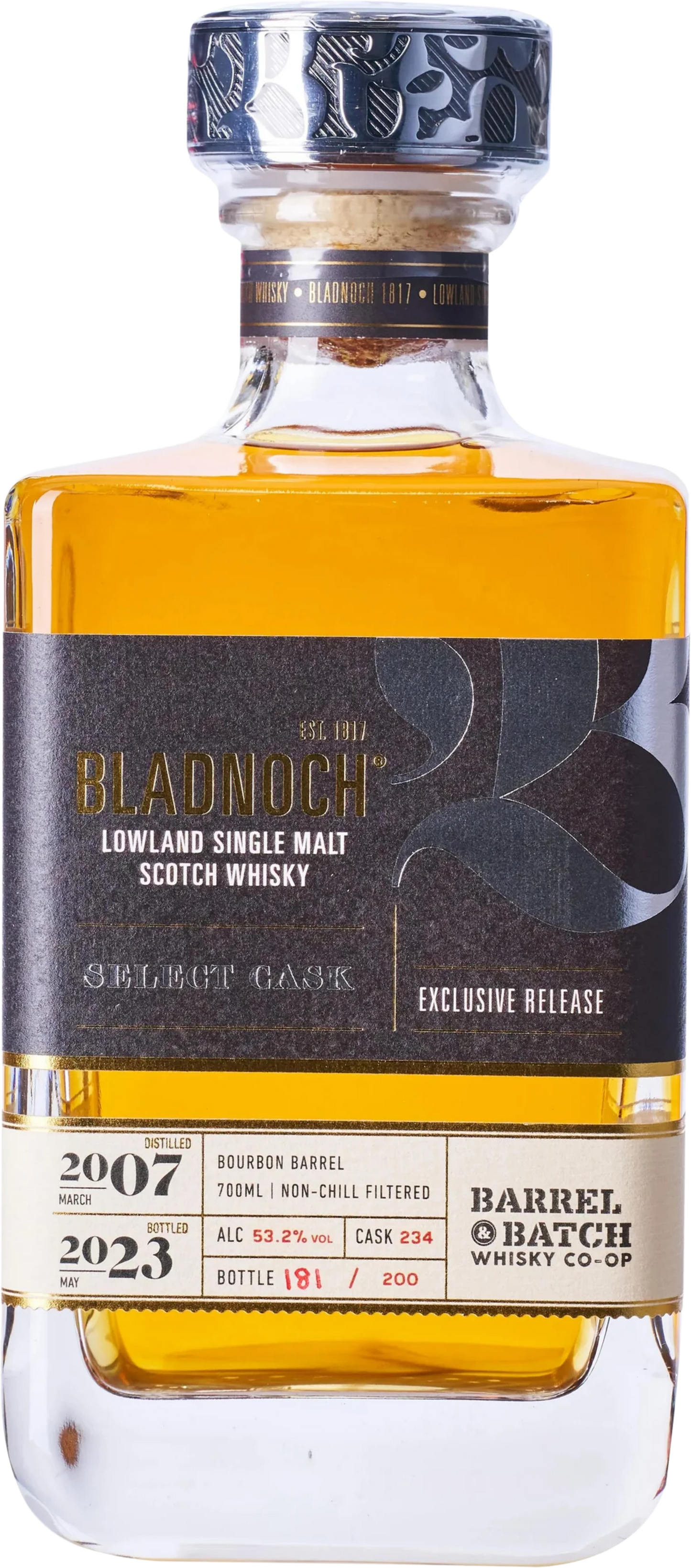 Bladnoch 16 Year Old Cask Strength Single Cask Ex-Bourbon Single Malt Whisky 700ml