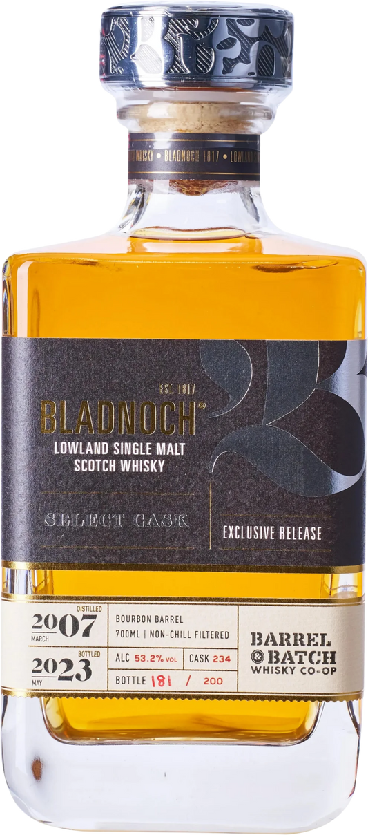 Bladnoch 16 Year Old Cask Strength Single Cask Ex-Bourbon Single Malt Whisky 700ml
