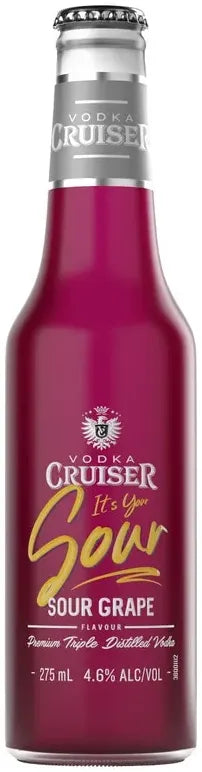 Vodka Cruiser Sour Grape 4.6% 24 Pack Bottles 275ml | Barrel & Batch