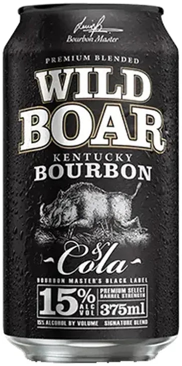Wild Boar Bourbon & Cola 15% Cans 375ml-Pre-Mixed Drinks-Wild Boar-Afterpay-Alcohol-Delivery-Barrel-and-Batch-