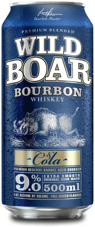 Wild Boar Bourbon & Cola 9% Cans 500ml-Pre-Mixed Drinks-Wild Boar-Afterpay-Alcohol-Delivery-Barrel-and-Batch-