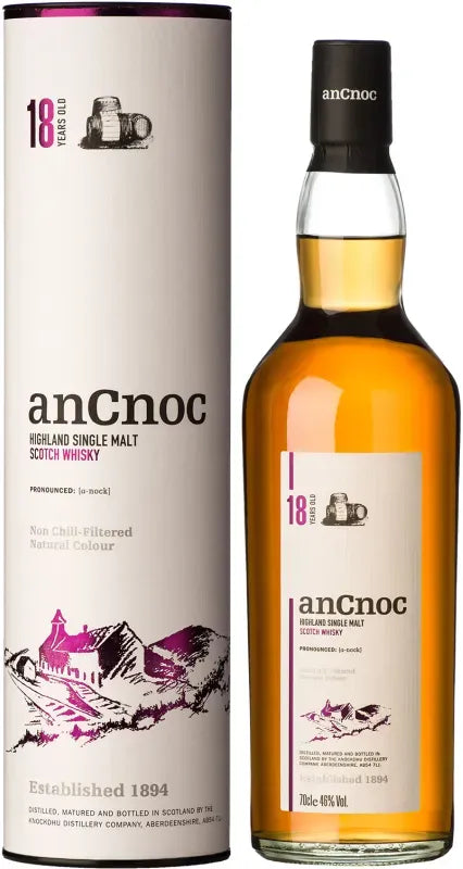 anCnoc 18 Year Old Single Malt Scotch Whisky 700ml-Spirits-Ancnoc-Afterpay-Alcohol-Delivery-Barrel-and-Batch-