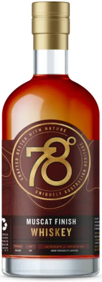 78 Degrees Muscat Finish Australian Whisky 700ml-Spirits-78 Degrees-[afterpay_alcohol_delivery]-[buy_spirits_online]-[buy_wine_online]-Barrel & Batch