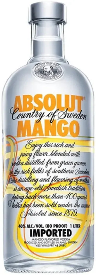 Absolut Mango Vodka 1L-Spirits-Absolut-[afterpay_alcohol_delivery]-[buy_spirits_online]-[buy_wine_online]-Barrel & Batch