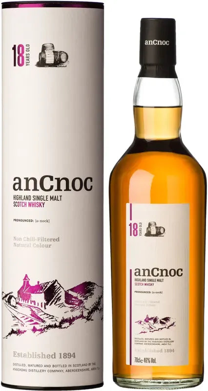 anCnoc 18 Year Old Single Malt Scotch Whisky 700ml-Spirits-Ancnoc-[afterpay_alcohol_delivery]-[buy_spirits_online]-[buy_wine_online]-Barrel & Batch