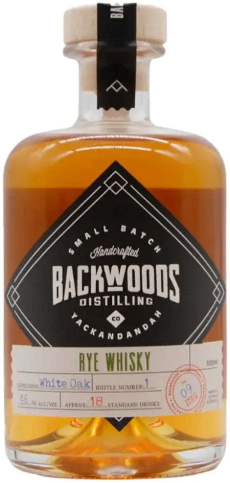 Backwoods Rye Batch 9 White Oak Whisky 500ml-Spirits-Backwoods-[afterpay_alcohol_delivery]-[buy_spirits_online]-[buy_wine_online]-Barrel & Batch