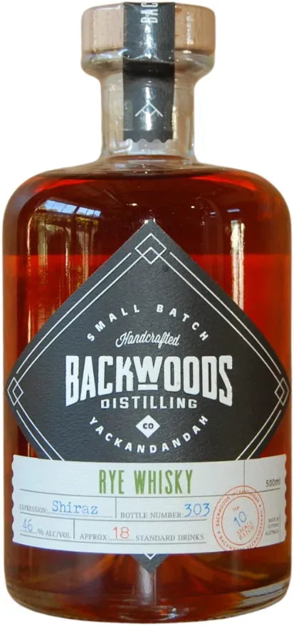 Backwoods Rye Shiraz Expression Single Malt Whisky 500ml-Spirits-Backwoods-[afterpay_alcohol_delivery]-[buy_spirits_online]-[buy_wine_online]-Barrel & Batch