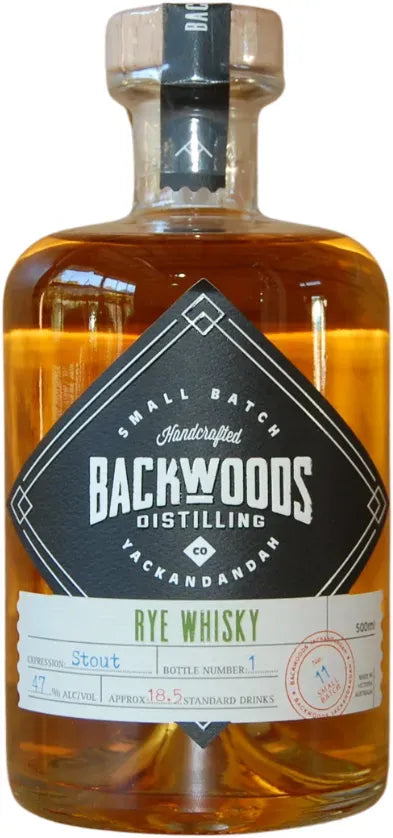 Backwoods Rye Stout Expression Single Malt Whisky 500ml-Spirits-Backwoods-[afterpay_alcohol_delivery]-[buy_spirits_online]-[buy_wine_online]-Barrel & Batch