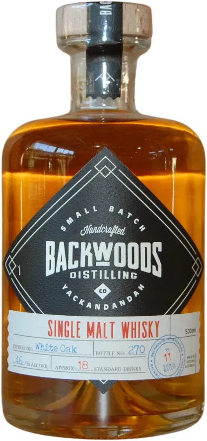 Backwoods White Oak Single Malt Whisky 500ml-Spirits-Backwoods-[afterpay_alcohol_delivery]-[buy_spirits_online]-[buy_wine_online]-Barrel & Batch