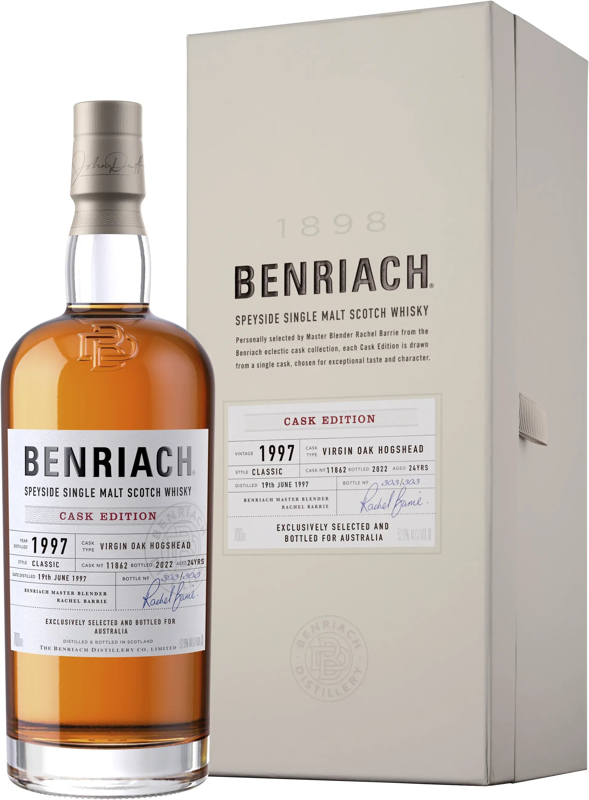 Benriach 24 Year Old Virgin Oak Cask #11862 1997 Single Malt Whisky 700ml-Spirits-Benriach-[afterpay_alcohol_delivery]-[buy_spirits_online]-[buy_wine_online]-Barrel & Batch