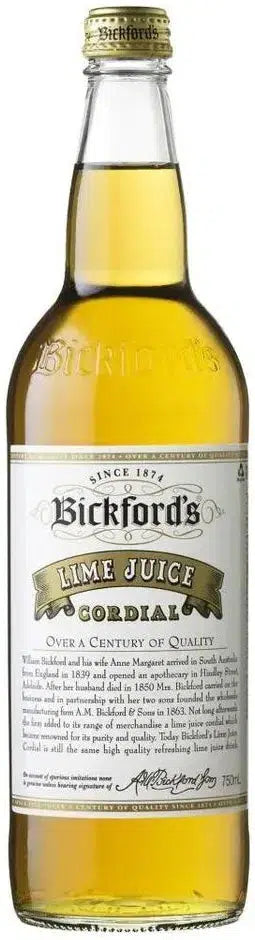 Bickfords Lime Cordial 750ml-Non-Alcoholic-Bickfords-[afterpay_alcohol_delivery]-[buy_spirits_online]-[buy_wine_online]-Barrel & Batch