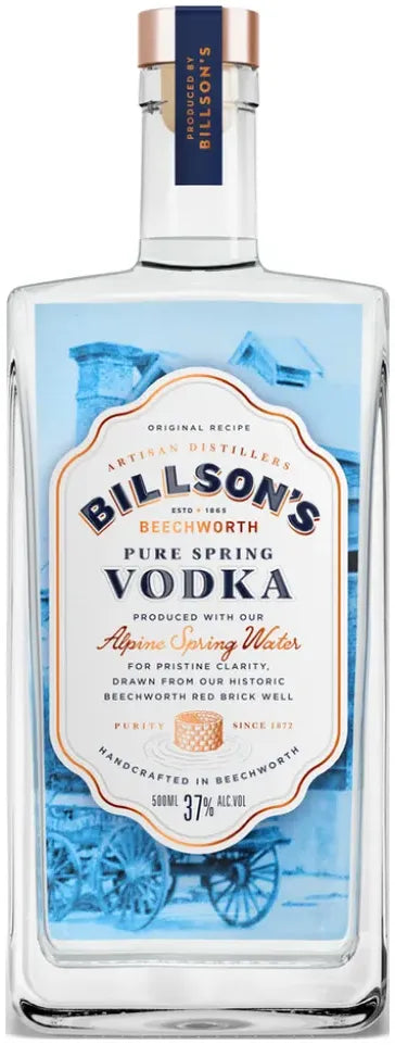 Billson's Pure Spring Vodka Spirit 500ml-Spirits-Billson's-[afterpay_alcohol_delivery]-[buy_spirits_online]-[buy_wine_online]-Barrel & Batch