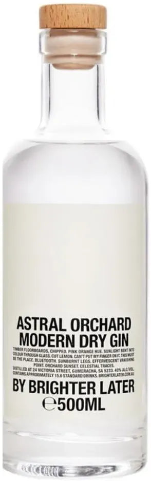 Brighter Later Astral Orchard Modern Dry Gin 500ml-Spirits-Brighter Later-[afterpay_alcohol_delivery]-[buy_spirits_online]-[buy_wine_online]-Barrel & Batch