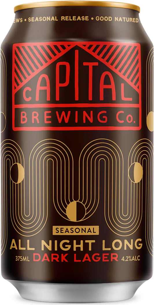 Capital Brewing Co All Night Long Dark Lager 375ml-Beer-Capital Brewing Co-[afterpay_alcohol_delivery]-[buy_spirits_online]-[buy_wine_online]-Barrel & Batch