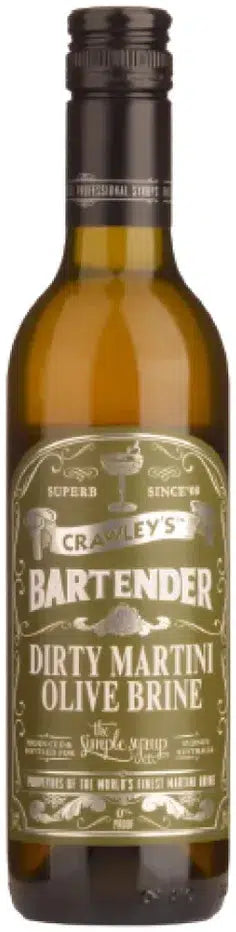 Crawleys Dirty Martini Olive Brine 375ml-Non-Alcoholic-Crawley's-[afterpay_alcohol_delivery]-[buy_spirits_online]-[buy_wine_online]-Barrel & Batch