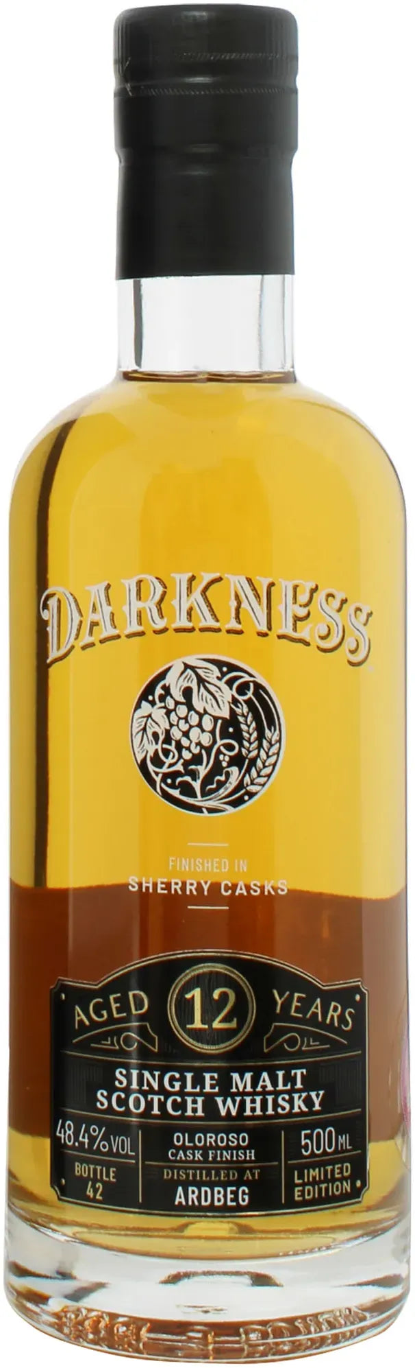 Darkness 12 Year Old Ardbeg Oloroso Finish Peated Scotch Whisky 500ml-Spirits-Darkness-[afterpay_alcohol_delivery]-[buy_spirits_online]-[buy_wine_online]-Barrel & Batch