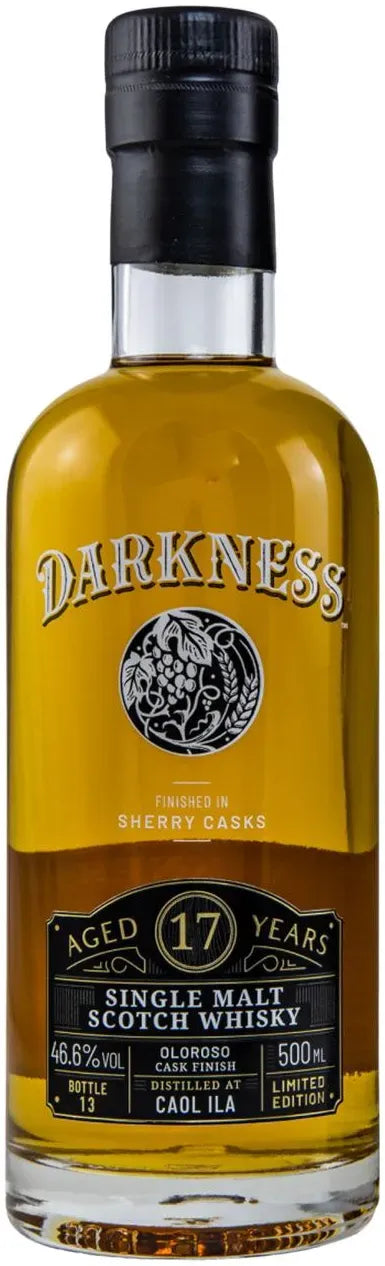 Darkness 17 Year Old Caol Ila Oloroso Finish Peated Single Malt Whisky 500ml-Spirits-Darkness-[afterpay_alcohol_delivery]-[buy_spirits_online]-[buy_wine_online]-Barrel & Batch