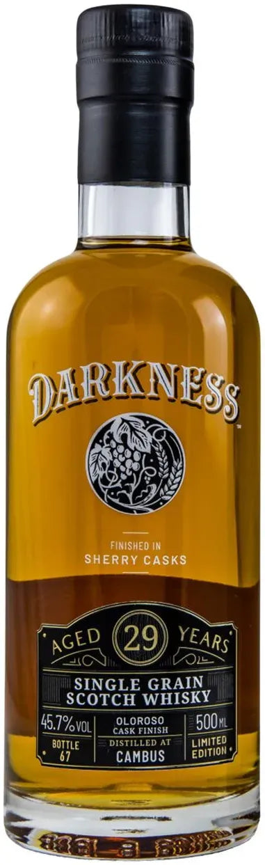 Darkness 29 Year Old Cambus Oloroso Finish Single Grain Whisky Whisky 500ml-Spirits-Darkness-[afterpay_alcohol_delivery]-[buy_spirits_online]-[buy_wine_online]-Barrel & Batch