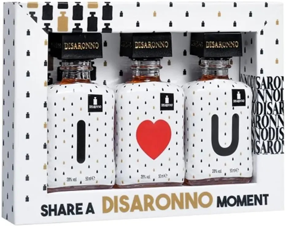 Disaronno Amaretto Liqueur I Love You Miniature Gift Pack 50ml-Spirits-Disaronno-[afterpay_alcohol_delivery]-[buy_spirits_online]-[buy_wine_online]-Barrel & Batch