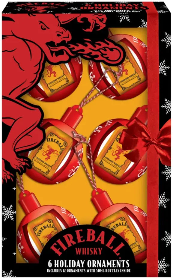 Fireball Cinnamon Whisky Ornaments 6 x 50ml-Spirits-Fireball-[afterpay_alcohol_delivery]-[buy_spirits_online]-[buy_wine_online]-Barrel & Batch