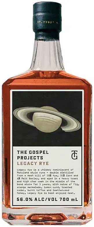 Gospel Projects Legacy Rye Whisky 700ml-Spirits-The Gospel-[afterpay_alcohol_delivery]-[buy_spirits_online]-[buy_wine_online]-Barrel & Batch