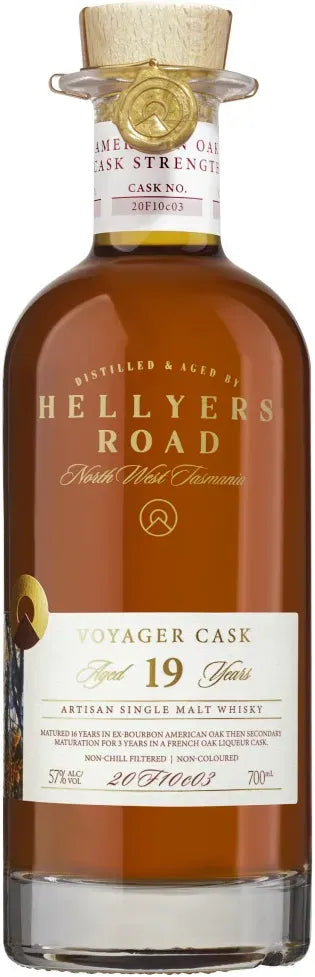 Hellyers Road 19 Year Old Voyager Cask Single Malt Scotch Whisky 700ml-Spirits-Hellyers Road Distillery-[afterpay_alcohol_delivery]-[buy_spirits_online]-[buy_wine_online]-Barrel & Batch