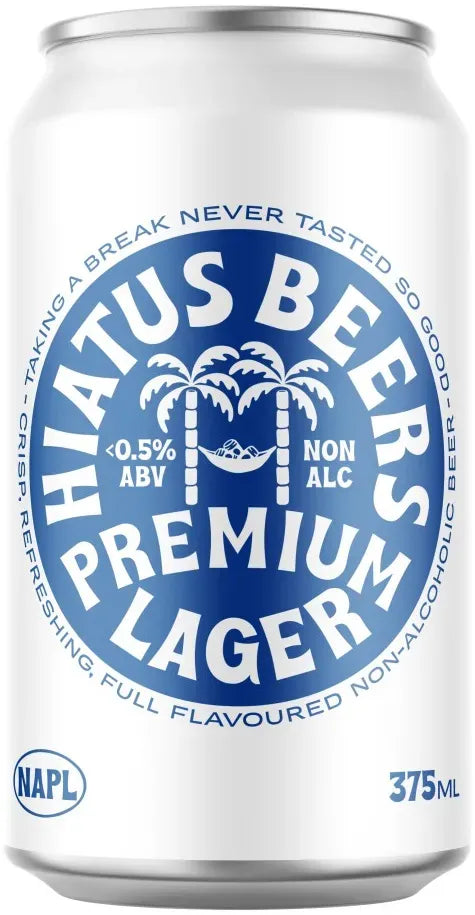 Hiatus Beers Non Alcoholic Premium Lager 375ml  Buy online - Barrel & Batch