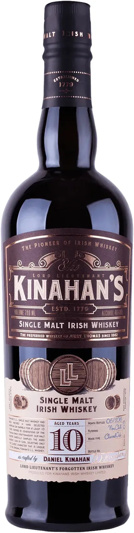 Kinahan's 10 Year Old Single Malt Irish Whiskey 700ml-Spirits-Kinahan's-[afterpay_alcohol_delivery]-[buy_spirits_online]-[buy_wine_online]-Barrel & Batch