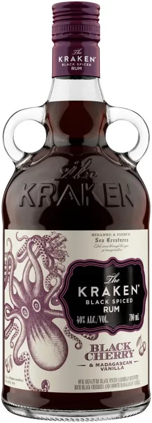 Kraken Black Cherry Vanilla & Madagascan Vanilla Rum 700ml-Spirits-The Kraken-[afterpay_alcohol_delivery]-[buy_spirits_online]-[buy_wine_online]-Barrel & Batch